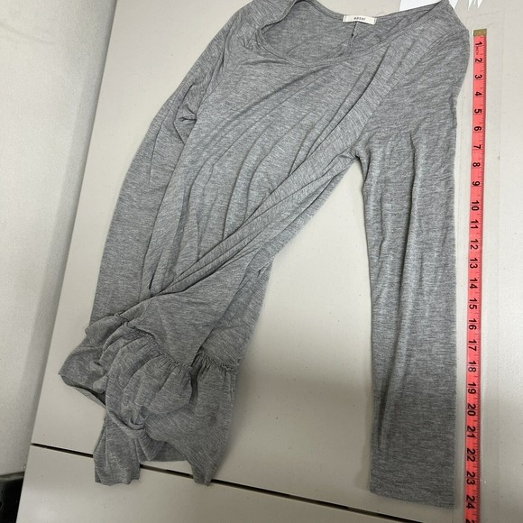 Easel Womens Long Sleeve Tunic Size S Gray Ruffle Hem T Shirt Dress Top Y2K - Picture 7 of 10